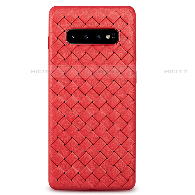 Custodia Silicone Morbida In Pelle Cover L02 per Samsung Galaxy S10 5G Rosso