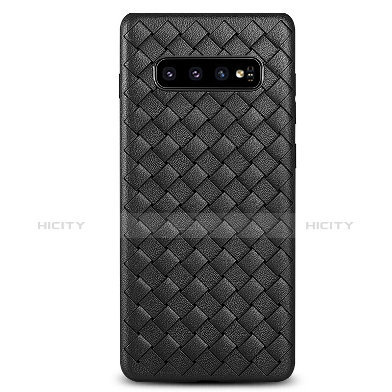 Custodia Silicone Morbida In Pelle Cover L02 per Samsung Galaxy S10 Nero