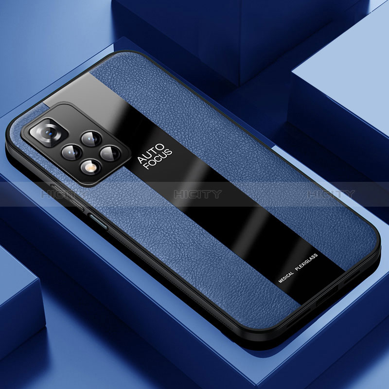 Custodia Silicone Morbida In Pelle Cover PB1 per Xiaomi Mi 11i 5G (2022) Blu