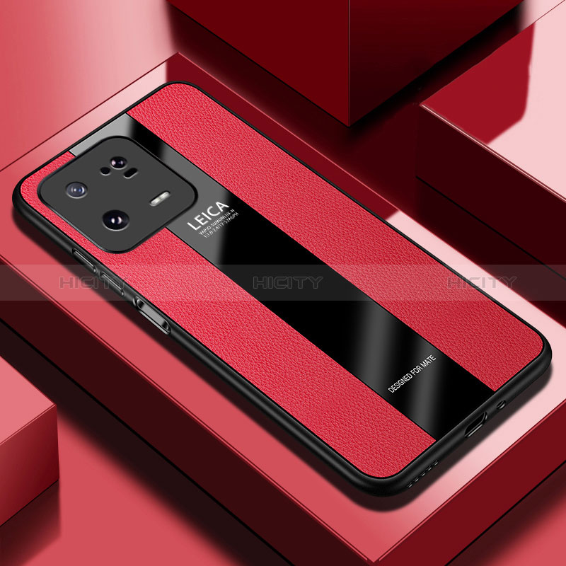 Custodia Silicone Morbida In Pelle Cover PB1 per Xiaomi Mi 13 5G Rosso
