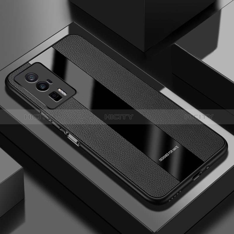 Custodia Silicone Morbida In Pelle Cover PB1 per Xiaomi Poco F5 Pro 5G Nero