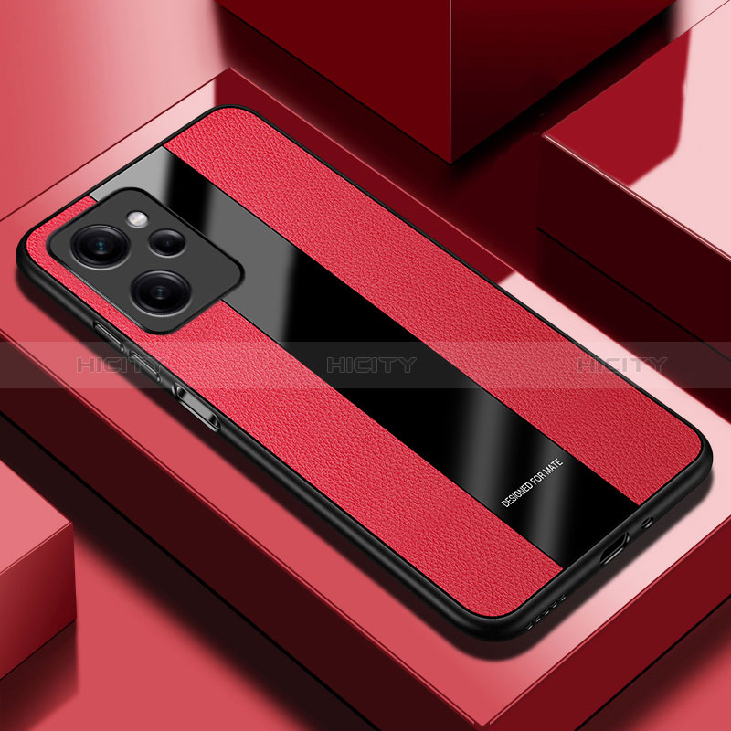 Custodia Silicone Morbida In Pelle Cover PB1 per Xiaomi Poco X5 Pro 5G Rosso