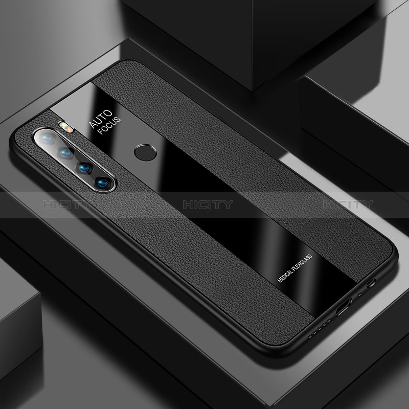 Custodia Silicone Morbida In Pelle Cover PB1 per Xiaomi Redmi Note 8 (2021) Nero