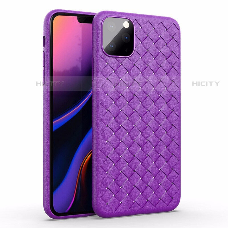 Custodia Silicone Morbida In Pelle Cover per Apple iPhone 11 Pro Max Viola