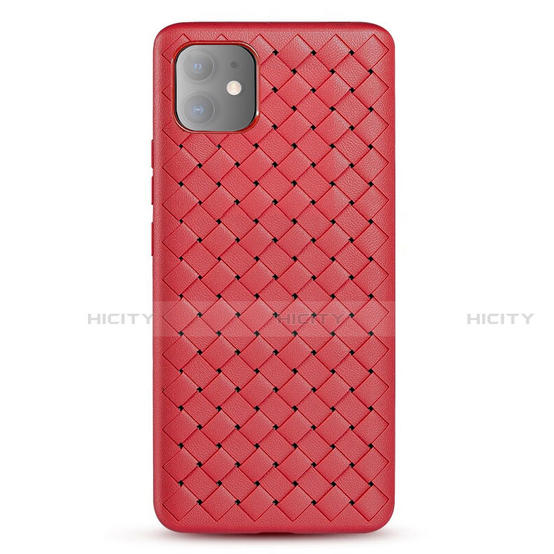 Custodia Silicone Morbida In Pelle Cover per Apple iPhone 11 Rosso