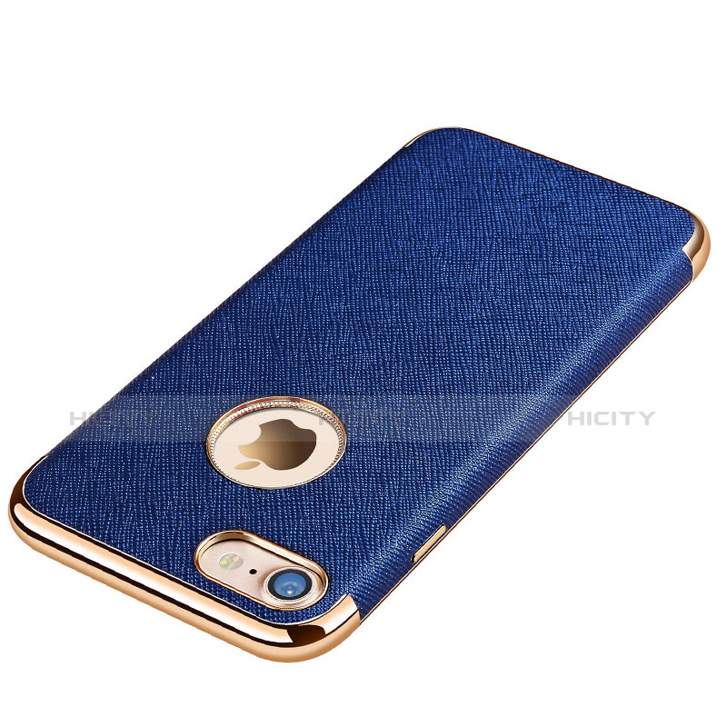 Custodia Silicone Morbida In Pelle Cover per Apple iPhone 8 Blu