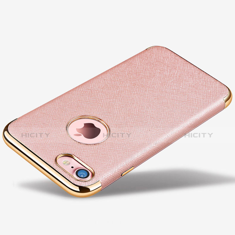 Custodia Silicone Morbida In Pelle Cover per Apple iPhone 8 Oro Rosa