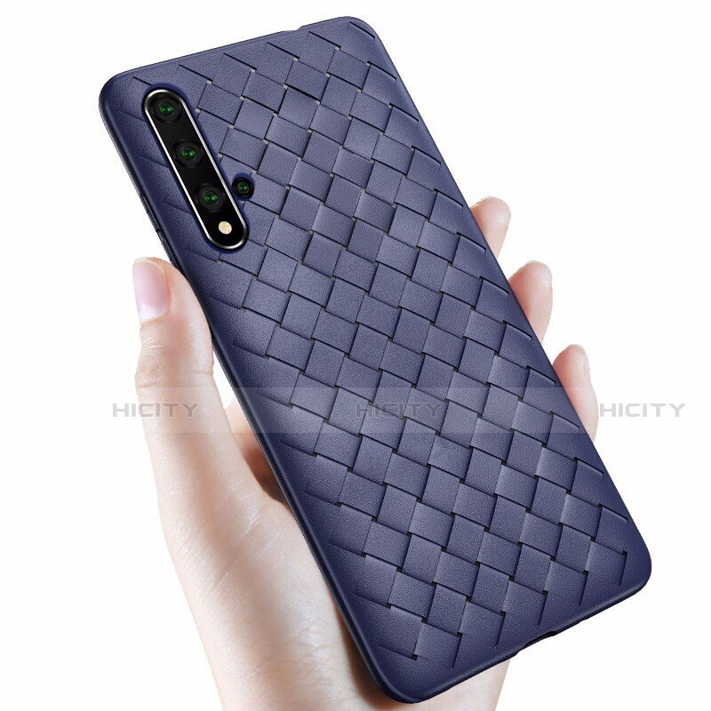 Custodia Silicone Morbida In Pelle Cover per Huawei Honor 20 Blu