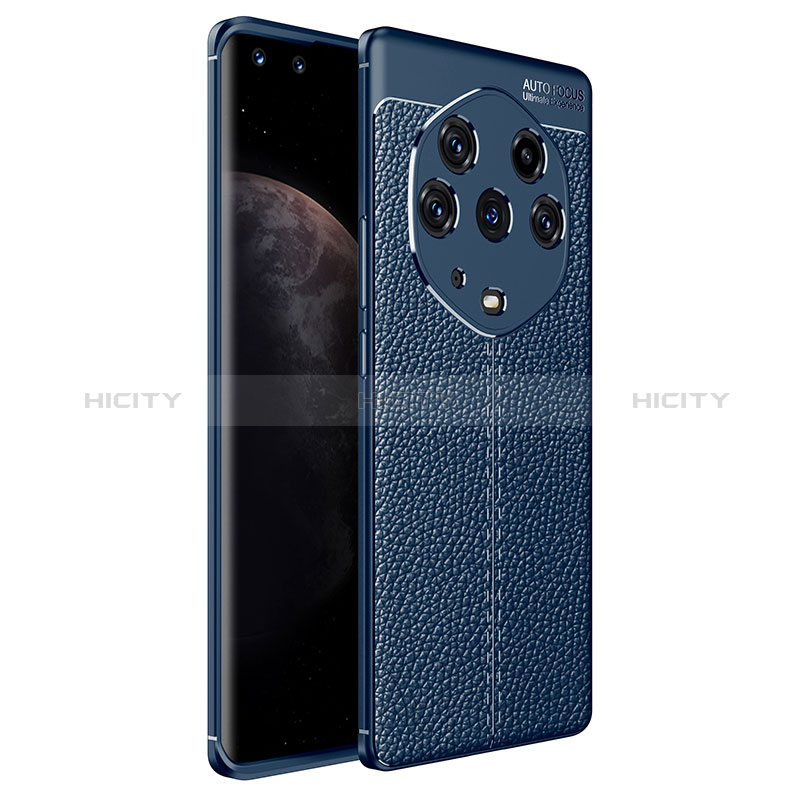Custodia Silicone Morbida In Pelle Cover per Huawei Honor Magic3 Pro+ Plus 5G Blu