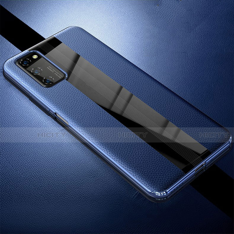 Custodia Silicone Morbida In Pelle Cover per Huawei Honor V30 Pro 5G Blu