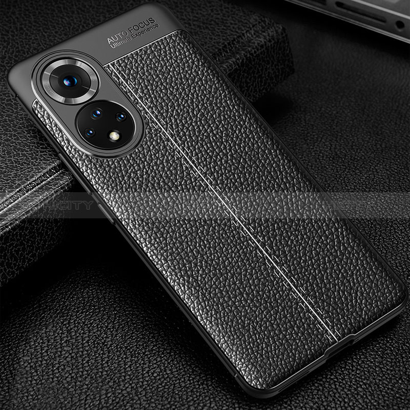 Custodia Silicone Morbida In Pelle Cover per Huawei Nova 9 Pro Nero