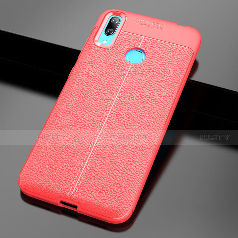 Custodia Silicone Morbida In Pelle Cover per Huawei Y7 Pro (2019) Rosso