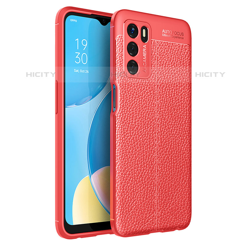 Custodia Silicone Morbida In Pelle Cover per Oppo A16s Rosso