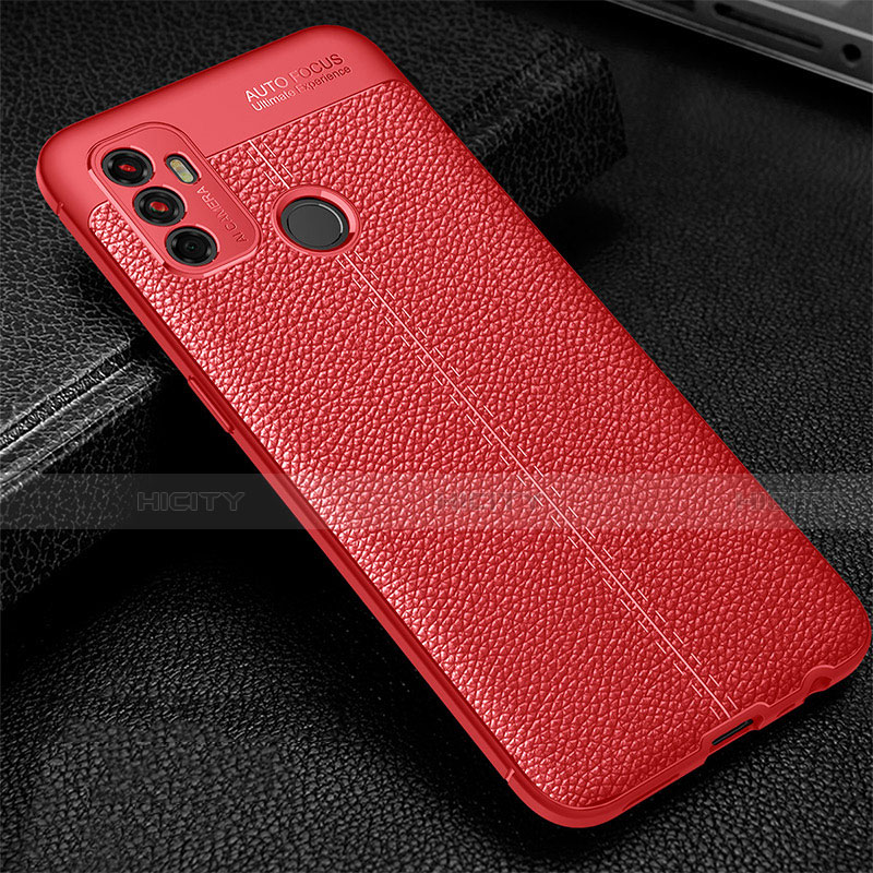 Custodia Silicone Morbida In Pelle Cover per Oppo A33 Rosso