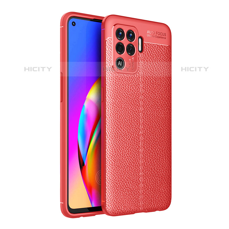 Custodia Silicone Morbida In Pelle Cover per Oppo F19 Pro Rosso