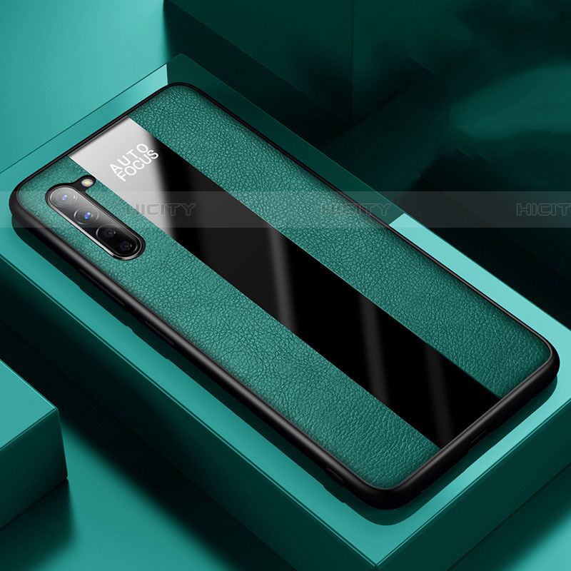 Custodia Silicone Morbida In Pelle Cover per Oppo Find X2 Lite Verde