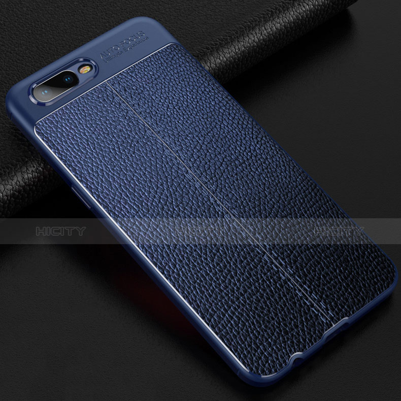 Custodia Silicone Morbida In Pelle Cover per Oppo K1 Blu