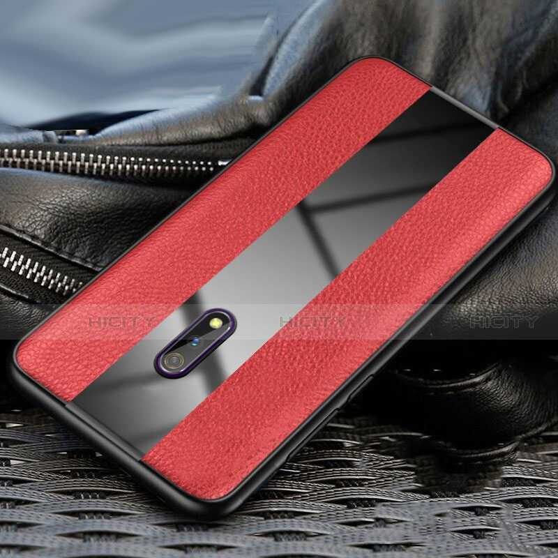 Custodia Silicone Morbida In Pelle Cover per Oppo K3 Rosso