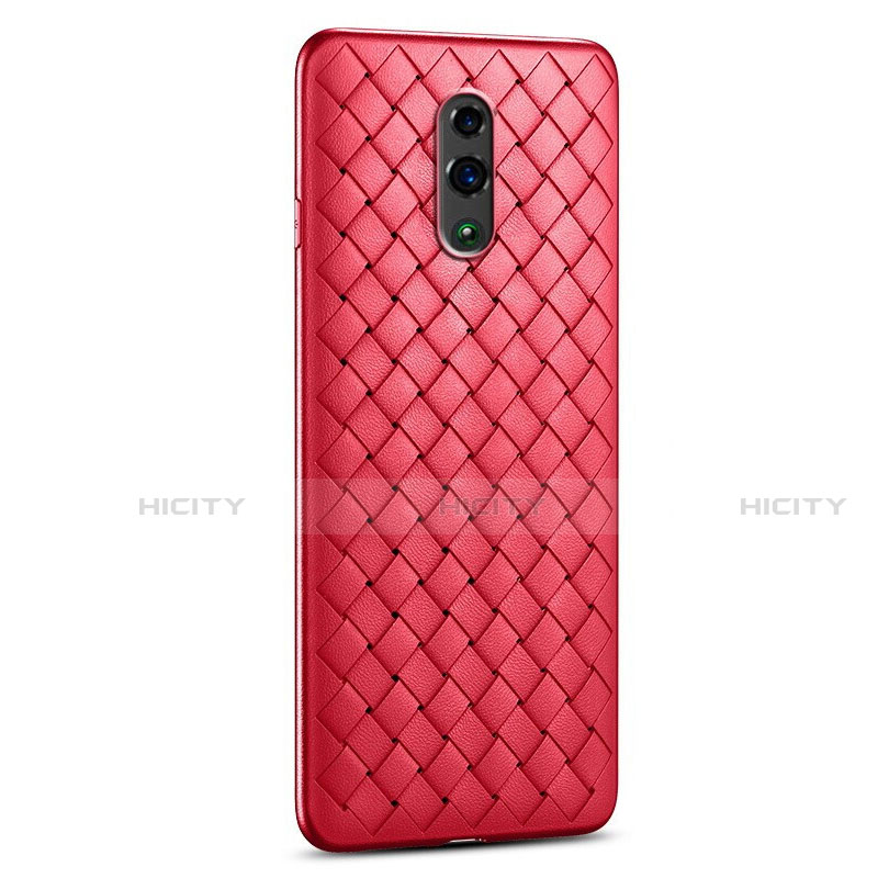 Custodia Silicone Morbida In Pelle Cover per Oppo Reno Rosso