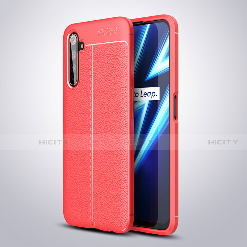 Custodia Silicone Morbida In Pelle Cover per Realme 6 Pro Rosso