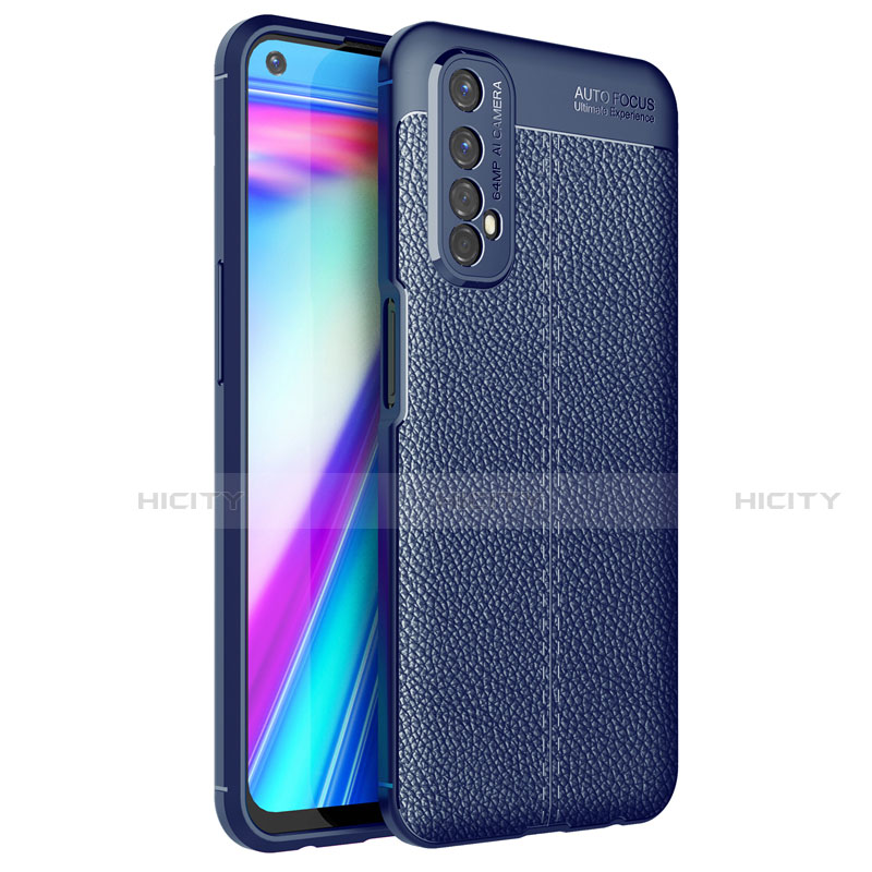 Custodia Silicone Morbida In Pelle Cover per Realme 7 Blu