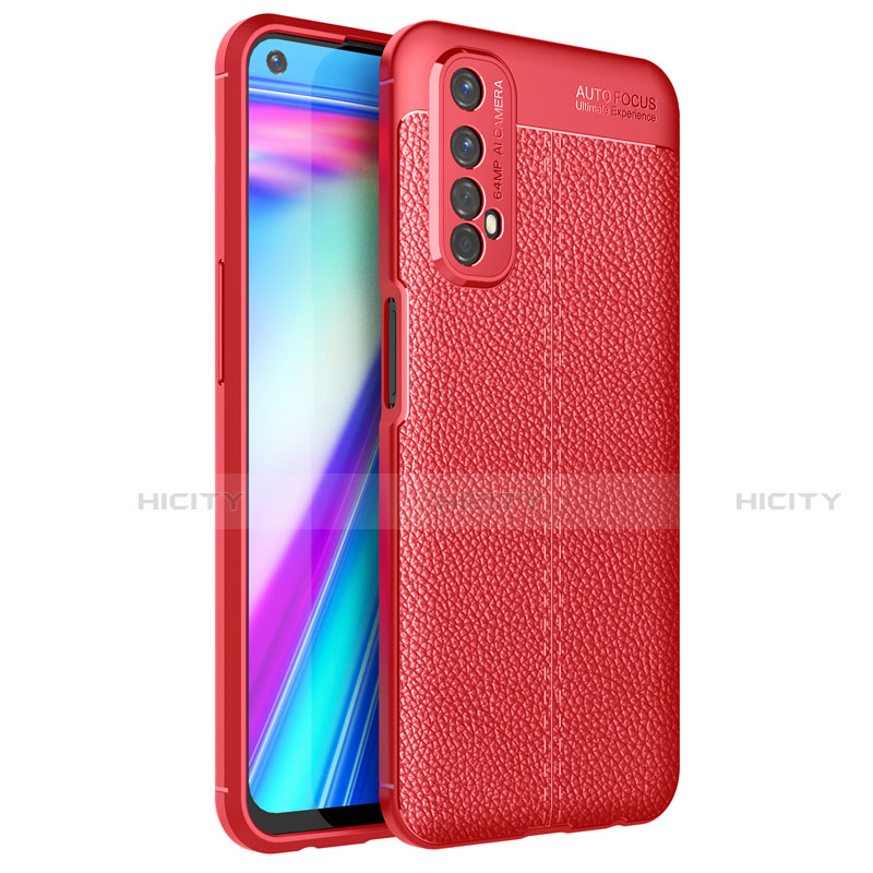 Custodia Silicone Morbida In Pelle Cover per Realme Narzo 30 4G Rosso