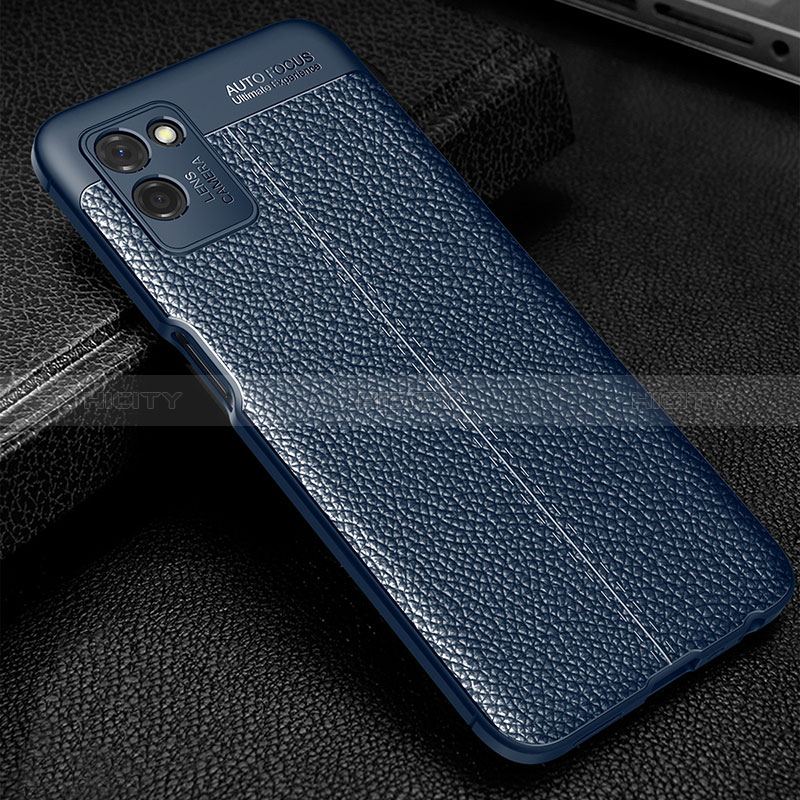 Custodia Silicone Morbida In Pelle Cover per Realme V11 5G Blu