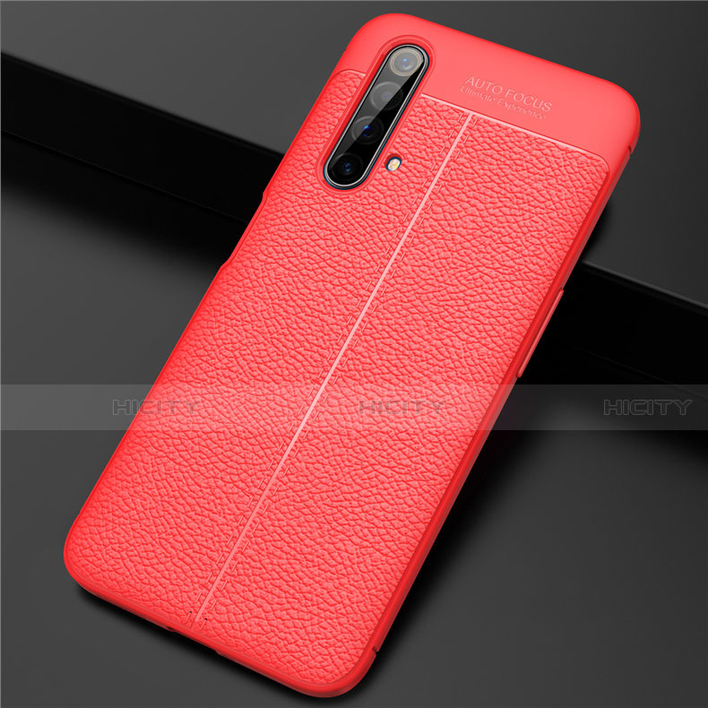 Custodia Silicone Morbida In Pelle Cover per Realme X3 Rosso