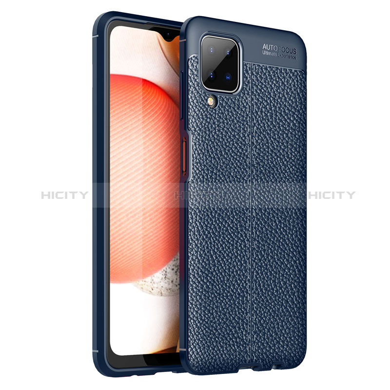 Custodia Silicone Morbida In Pelle Cover per Samsung Galaxy A12 5G Blu