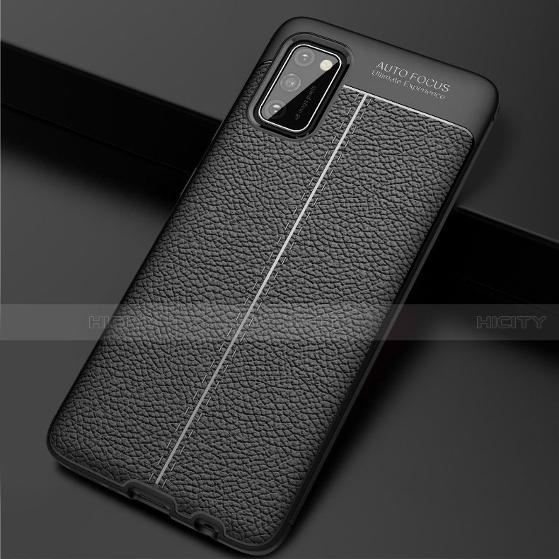 Custodia Silicone Morbida In Pelle Cover per Samsung Galaxy A41 Nero