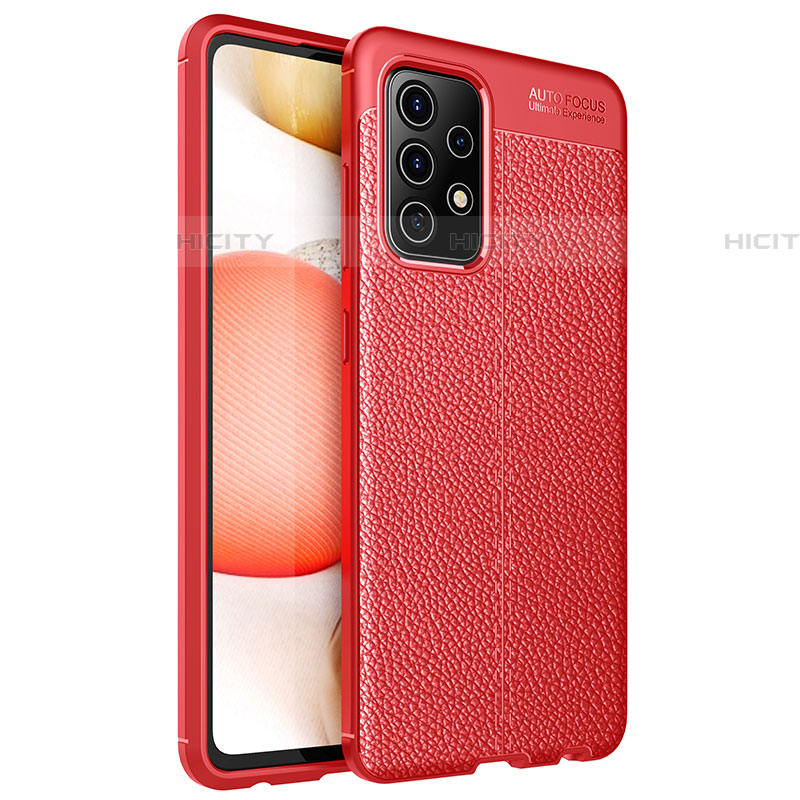 Custodia Silicone Morbida In Pelle Cover per Samsung Galaxy A52 5G Rosso