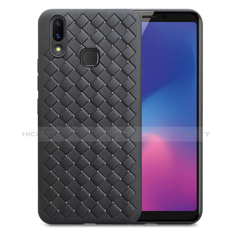 Custodia Silicone Morbida In Pelle Cover per Samsung Galaxy A6s Nero