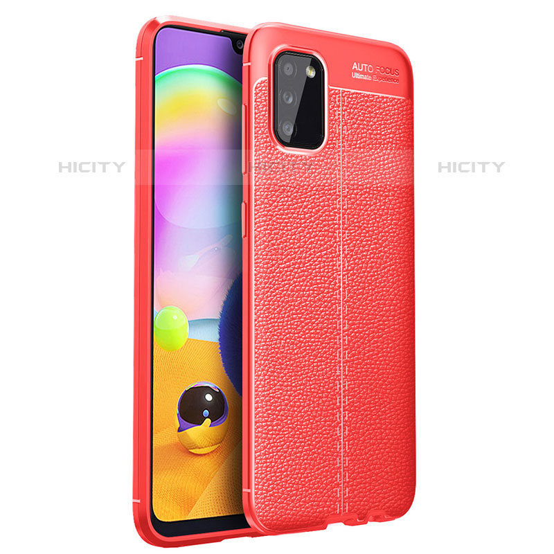 Custodia Silicone Morbida In Pelle Cover per Samsung Galaxy M02s Rosso