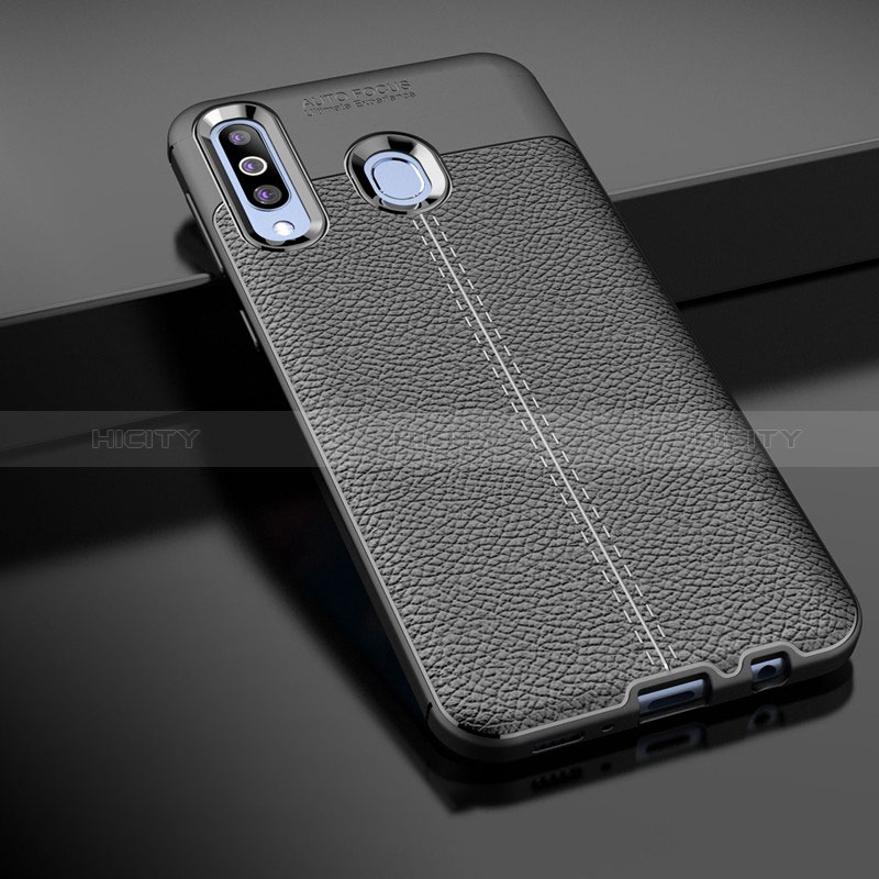 Custodia Silicone Morbida In Pelle Cover per Samsung Galaxy M40 Nero