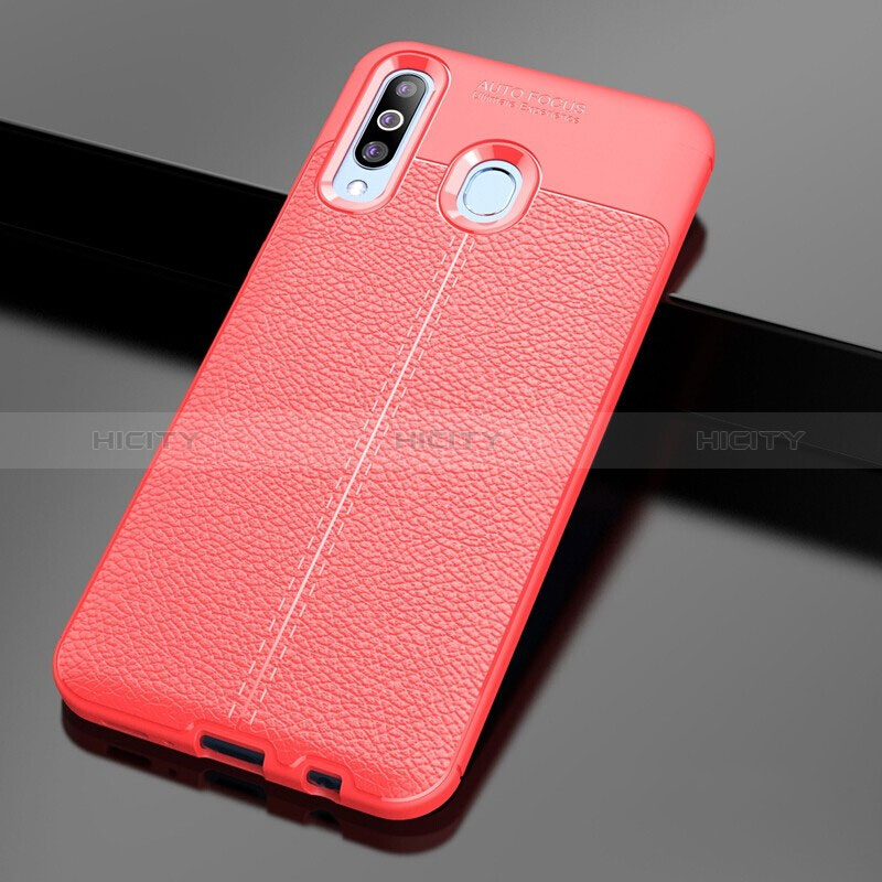 Custodia Silicone Morbida In Pelle Cover per Samsung Galaxy M40 Rosso