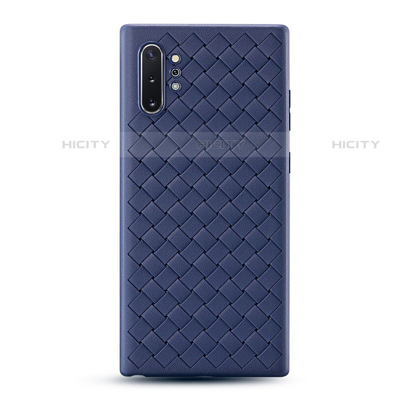 Custodia Silicone Morbida In Pelle Cover per Samsung Galaxy Note 10 Plus 5G Blu