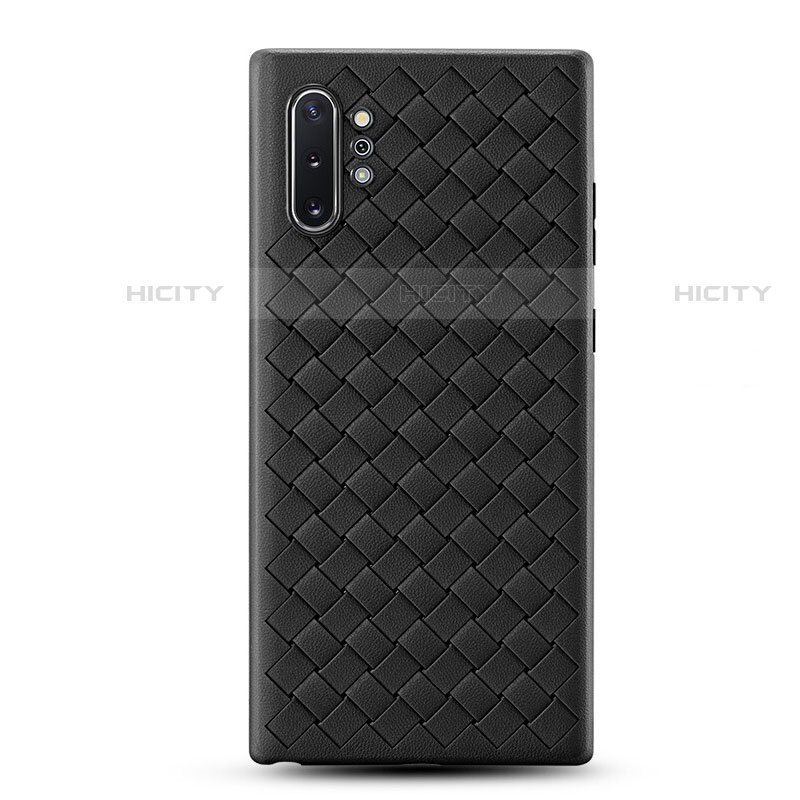 Custodia Silicone Morbida In Pelle Cover per Samsung Galaxy Note 10 Plus 5G Nero