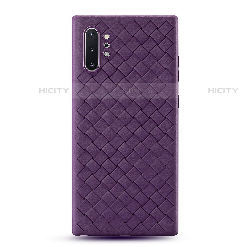 Custodia Silicone Morbida In Pelle Cover per Samsung Galaxy Note 10 Plus Viola