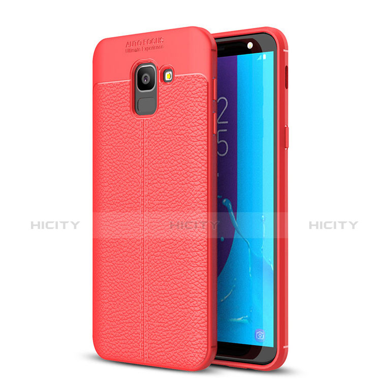 Custodia Silicone Morbida In Pelle Cover per Samsung Galaxy On6 (2018) J600F J600G Rosso