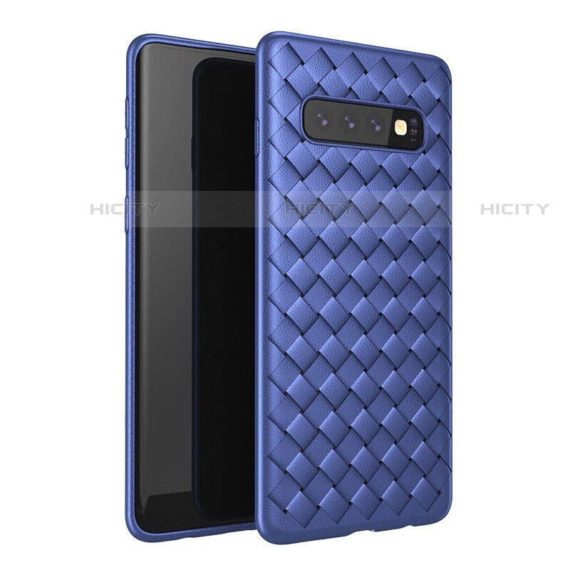 Custodia Silicone Morbida In Pelle Cover per Samsung Galaxy S10 5G Blu