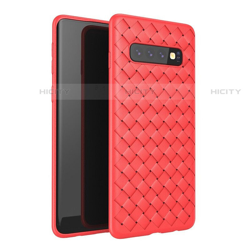 Custodia Silicone Morbida In Pelle Cover per Samsung Galaxy S10 5G Rosso