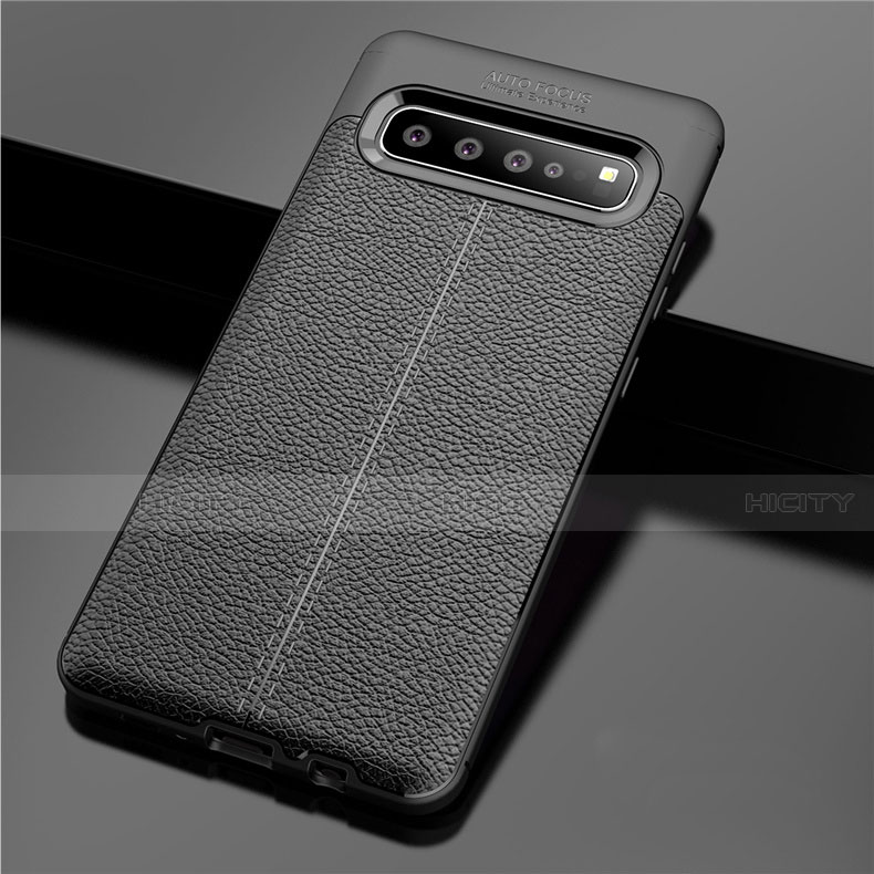 Custodia Silicone Morbida In Pelle Cover per Samsung Galaxy S10 5G SM-G977B Nero