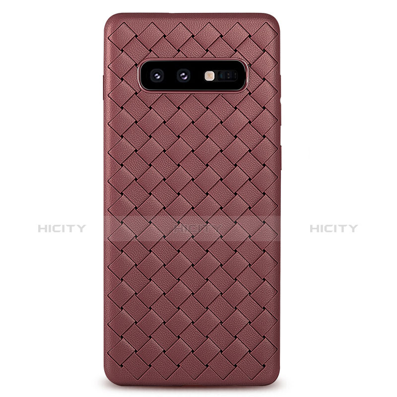 Custodia Silicone Morbida In Pelle Cover per Samsung Galaxy S10e Marrone