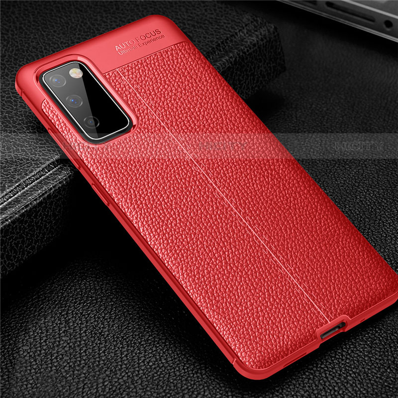 Custodia Silicone Morbida In Pelle Cover per Samsung Galaxy S20 FE 2022 5G Rosso