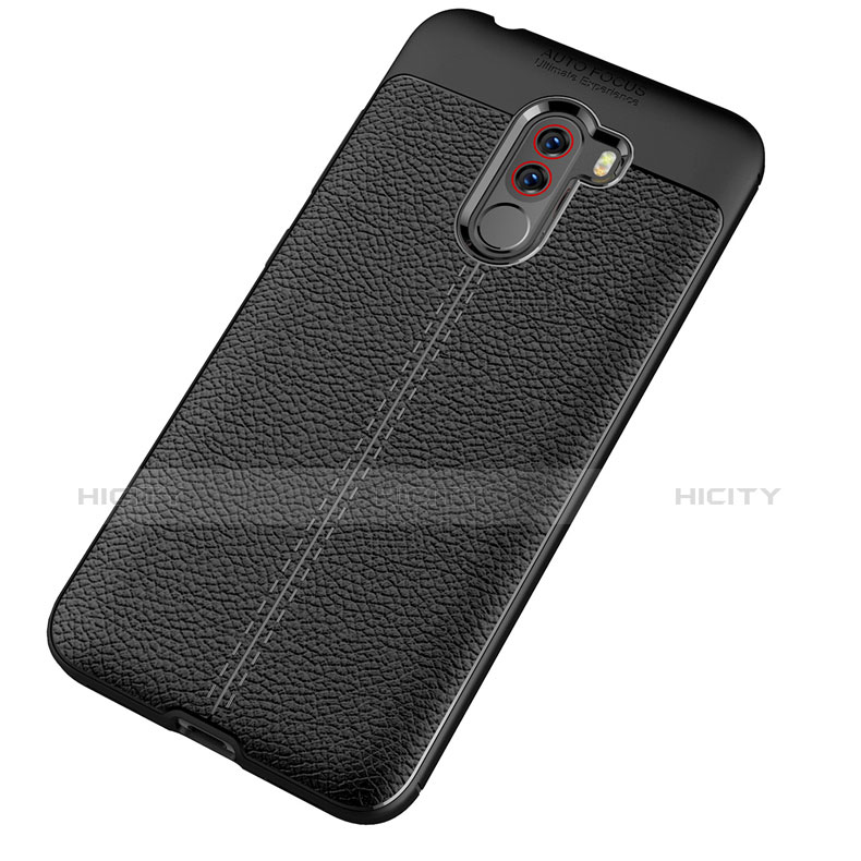 Custodia Silicone Morbida In Pelle Cover per Xiaomi Pocophone F1 Nero