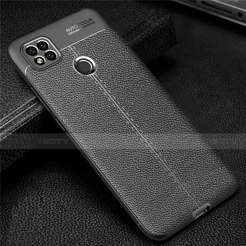 Custodia Silicone Morbida In Pelle Cover per Xiaomi Redmi 9 India Nero