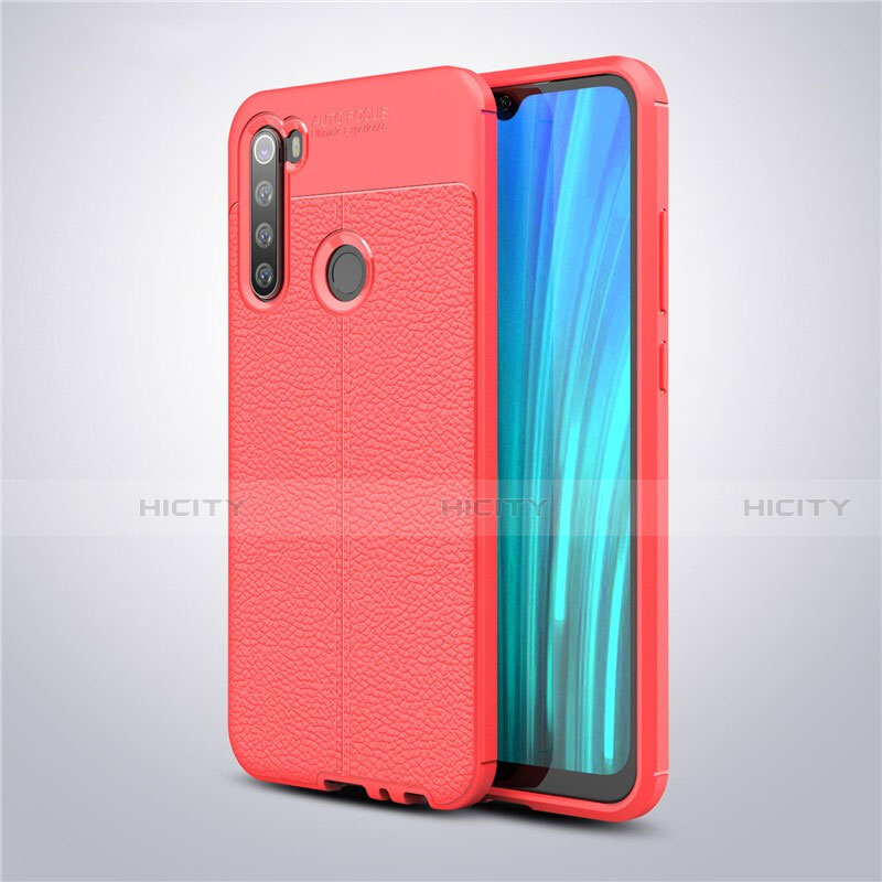 Custodia Silicone Morbida In Pelle Cover per Xiaomi Redmi Note 8 Rosso