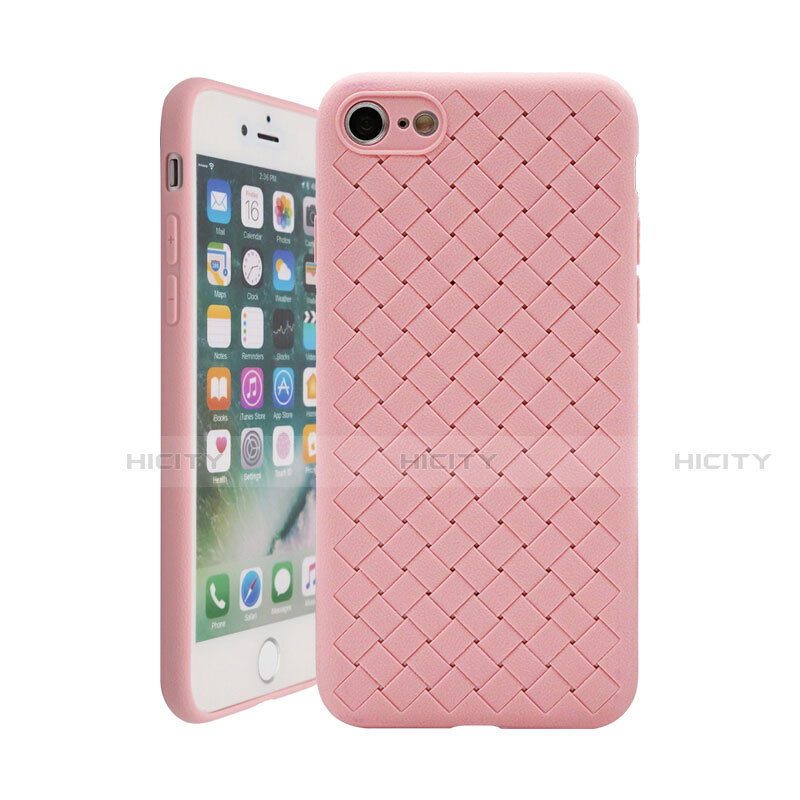 Custodia Silicone Morbida In Pelle Cover S01 per Apple iPhone 8 Oro Rosa