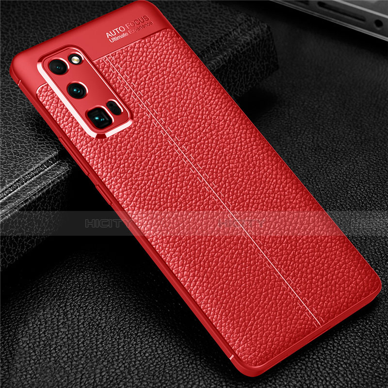 Custodia Silicone Morbida In Pelle Cover S01 per Huawei Honor 30 Pro+ Plus Rosso