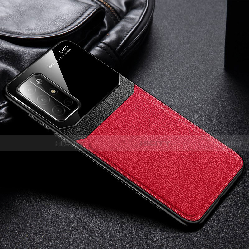 Custodia Silicone Morbida In Pelle Cover S01 per Huawei Honor 30S Rosso